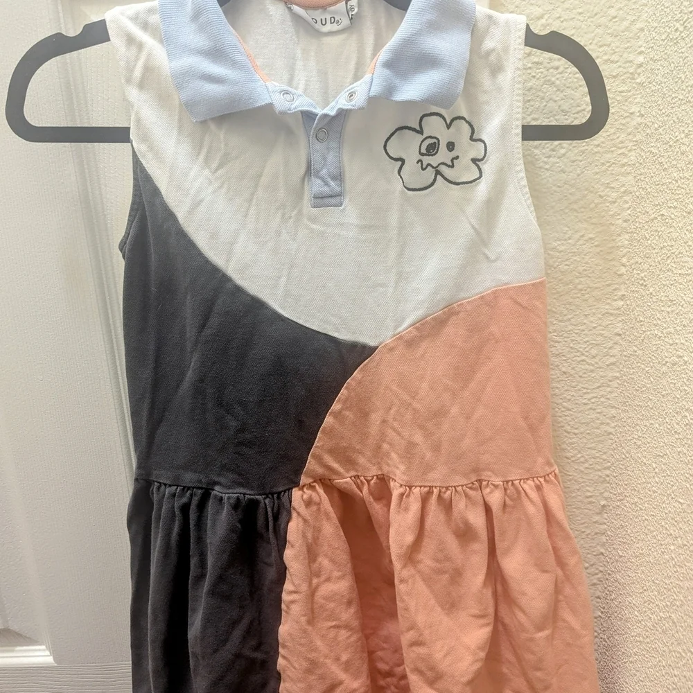 Loud Apparel Colorblock Sleeveless Pique Polo Dress